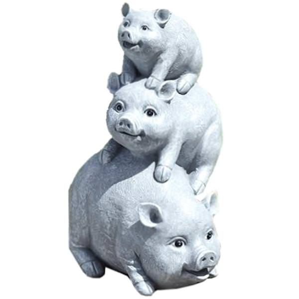 10.5" Stacked Pigs Roman Figurine