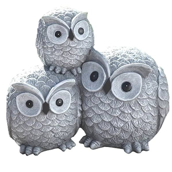 10.25" Stacked Owls Roman Figurine