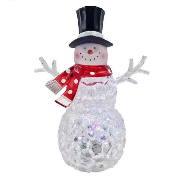 12" Battery Operated LED Rotating Lights Snowman