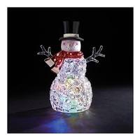 View 12" Battery Operated LED Rotating Lights Snowman