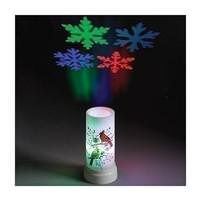 Roman 6.5" LED Cardinal on Branch Snowflakes Projection Candle