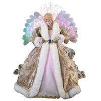 Roman 16" Angel with Fiber Optic Wings Polyester Christmas Figurine Tree Topper 