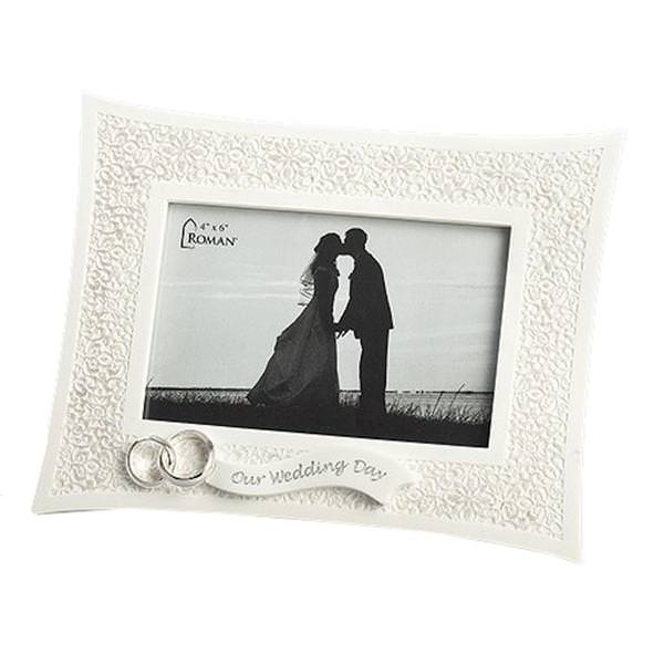 6.75" x 9" Our Wedding Day Roman Photo Frame