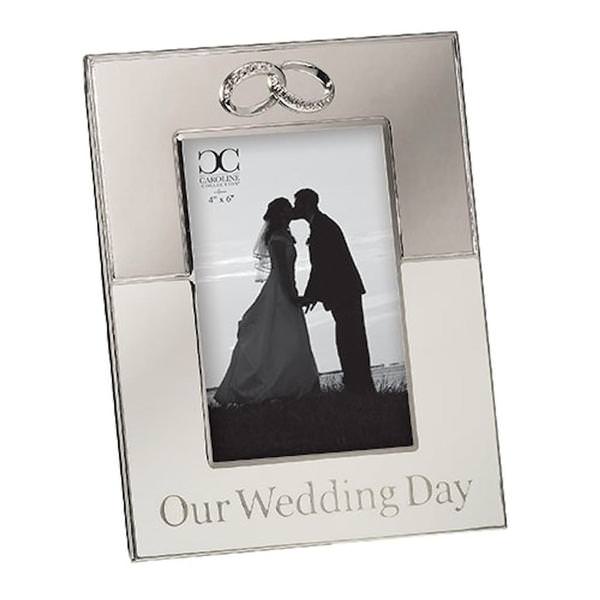 8.5" x 6.5" Our Wedding Day Roman Photo Frame