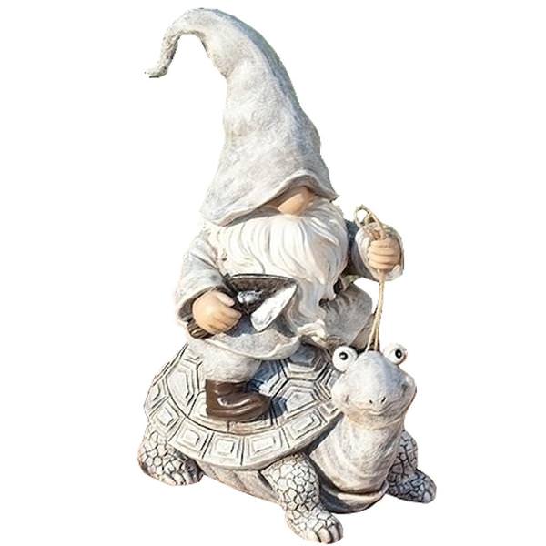 11.5" Gnome Riding a Turtle Roman Figurine