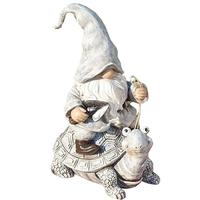 Roman 11.5" Gnome Riding a Turtle Roman Figurine