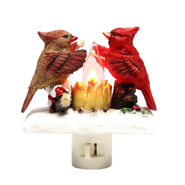 5.25" Cardinal Campfire Christmas Night Light