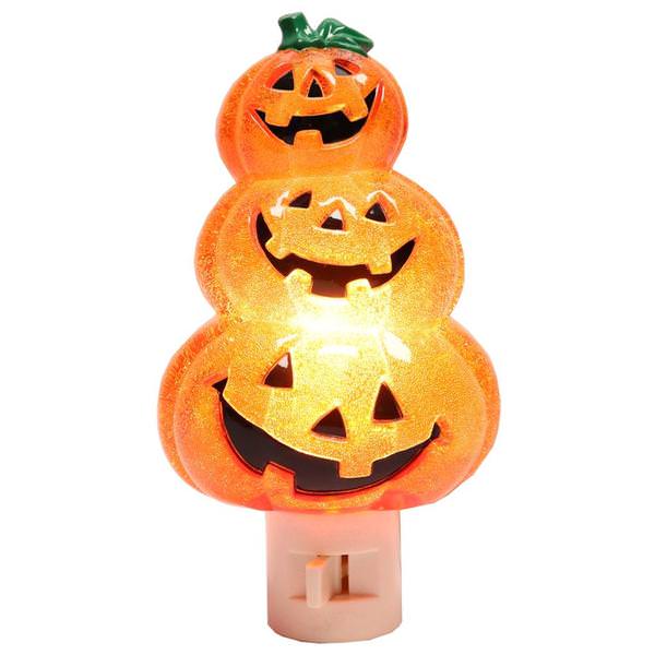 6" Triple Jack-O-Lantern Halloween Night Light