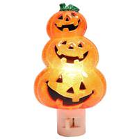 View 6" Triple Jack-O-Lantern Halloween Night Light