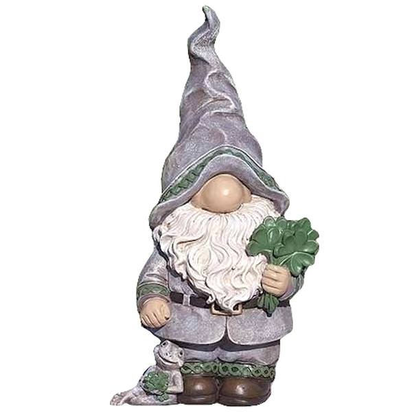 14" Irish Gnome with Shamrock Roman Figurine