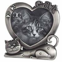 Roman 5" x 5" Cat Silver Heart Roman Photo Frame