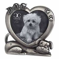 Roman 5" x 5" Dog Silver Heart Roman Photo Frame
