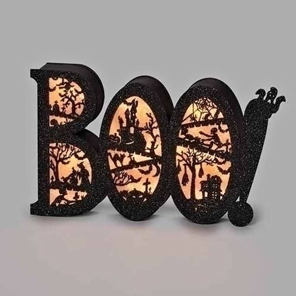 5" Boo with Scene LED Sign