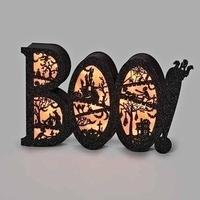 Roman 5" Boo with Scene LED Sign