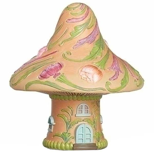 7" Mushroom House Roman Figurine
