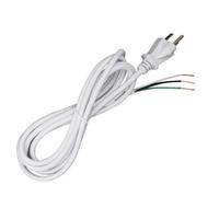 Satco 8' White Heavy Duty 3 Prong Molded Plug Cord