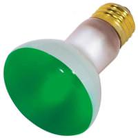 Satco 50 watt 130 volt R20 Medium Screw Base Green Dimmable Flood