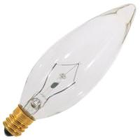 Satco 15 watt 120 volt BA9.5 Candelabra Screw Base 2700K Warm White Dimmable