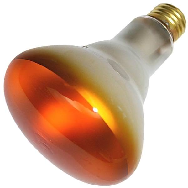 75 watt 130 volt BR30 Medium Screw Base Amber Flood