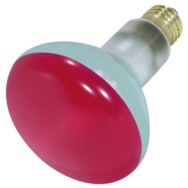 75 watt 130 volt BR30 Medium Screw Base Red Flood