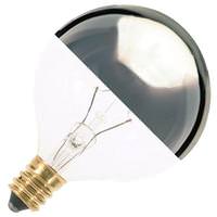 Satco 40 watt 120 volt G16.5 Candelabra Screw Base 2700K Warm White Clear / Silver Dimmable