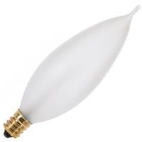 Satco 60 watt 120 volt CA10 Candelabra Screw Base 2700K Warm White Dimmable