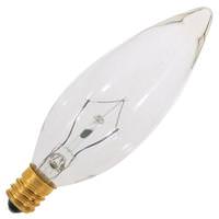 Satco 15 watt 130 volt BA9.5 Candelabra Screw Base 2700K Warm White Dimmable