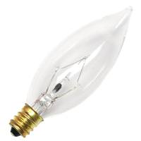 Satco 40 watt 130 volt CA9.5 Candelabra Screw Base 2700K Warm White Dimmable