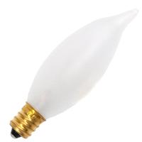 Satco 25 watt 130 volt CA8 Candelabra Screw Base 2700K Warm White Dimmable