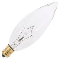 Satco 25 watt 130 volt BA9.5 Candelabra Screw Base 2700K Warm White Dimmable