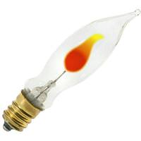 Satco 3 watt 120 volt CA5.5 Candelabra Screw Base 2700K Warm White Dimmable Flicker Flame