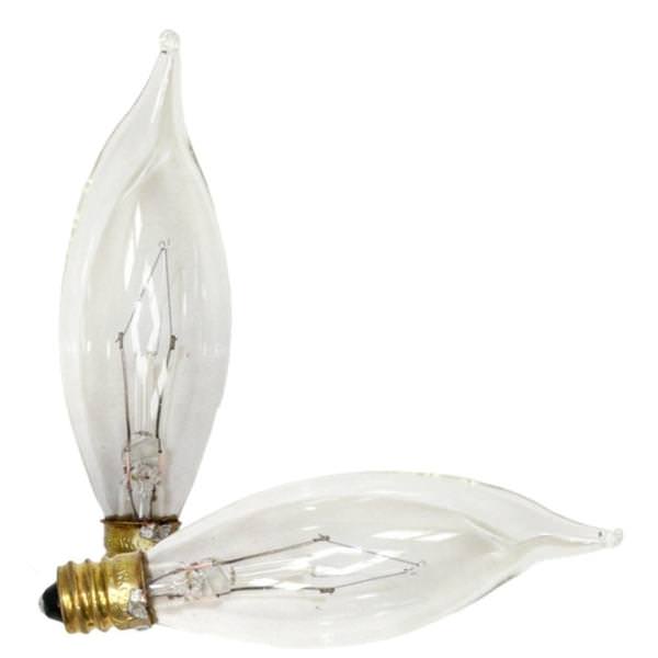 25 watt 120 volt CA8 Candelabra Screw Base 2700K Warm White Dimmable (2 pack)