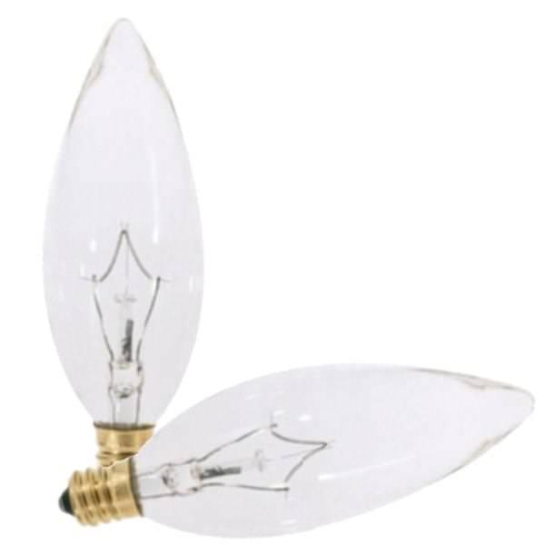 40 watt 120 volt BA9.5 Candelabra Screw Base 2700K Dimmable (2 pack)