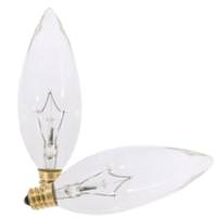 Satco 40 watt 120 volt BA9.5 Candelabra Screw Base 2700K Dimmable (2 pack)
