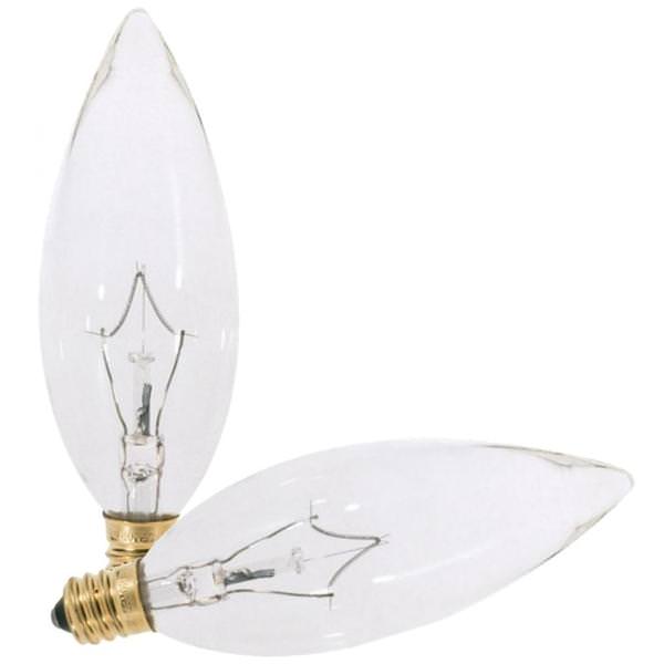 60 watt 120 volt B10 Candelabra Screw Base 2700K Warm White Dimmable (2 pack)