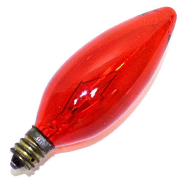 60 watt 120 volt B9.5 Candelabra Screw Base Transparent Amber
