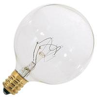 Satco 25 watt 120 volt G16.5 Globe Candelabra Screw Base 2700K Warm White Clear Incandescent Light Bulb