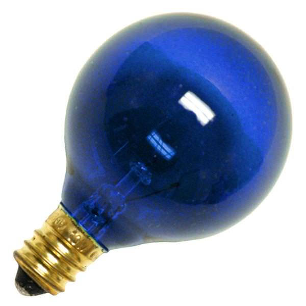 10 watt 120 volt G12.5 Candelabra Screw Base Transparent Blue