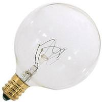 Satco 25 watt 130 volt G16.5 Candelabra Screw Base 2700K Warm White Dimmable