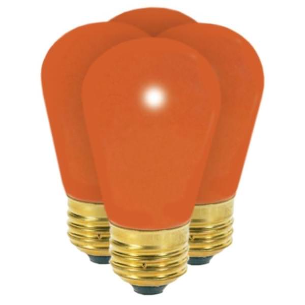 11 watt 130 volt S14 Medium Screw Base Dimmable Ceramic Orange (4 pack)