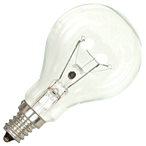 40 watt 130 volt A15 Candelabra Screw Base 2700K Warm White Appliance Dimmable