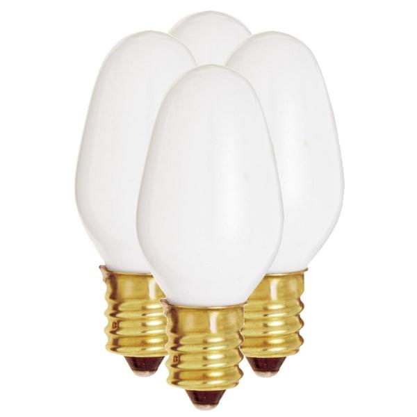7 watt 120 volt C7 Candelabra Screw Base 2700K Dimmable (4 pack)
