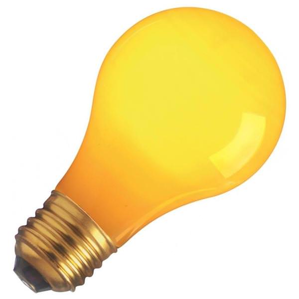 60 watt 130 volt A19 Medium Screw Base Yellow Dimmable
