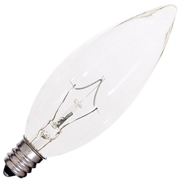 40 watt 120 volt BA9.5 Candelabra Screw Base 2700K Warm White Dimmable