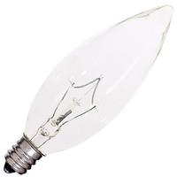 Satco 40 watt 120 volt BA9.5 Candelabra Screw Base 2700K Warm White Dimmable