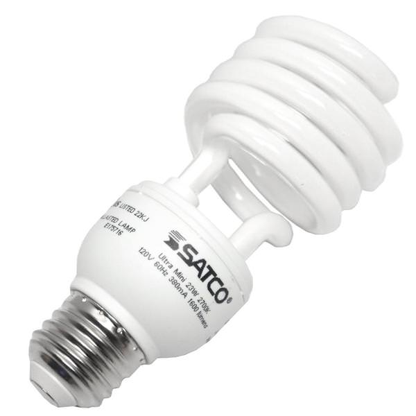 23 watt 120 volt T2 Medium Screw Base 2700K Warm White CFL