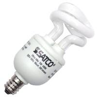 Satco 5 watt 120 volt T2 Candelabra Screw Base 4100K Cool White CFL