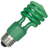 Satco 13 watt 120 volt T2 Medium Screw Base Green CFL