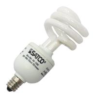 Satco 9 watt 120 volt T2 Candelabra Screw Base 2700K Warm White CFL