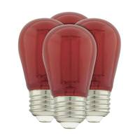 Satco 1 watt 120 volt S14 Medium Screw Base Transparent Red LED (4 Pack)